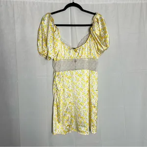 NWT For Love And Lemons Daffodil X Victoria’s Secret Mini Dress Yellow Floral S thumbnail 4
