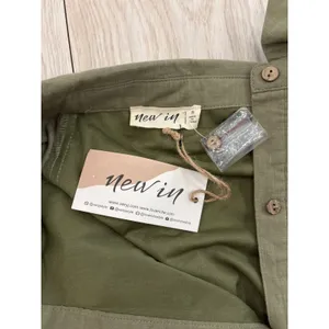New In Olive Green Babydoll Tunic Dress Long Sleeve Button Down‎ Small NWT thumbnail 8