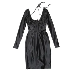 NWT House Of CB Grazia in Black Disco Satin Corset Fitted Mini Dress S Plus Cup thumbnail 6