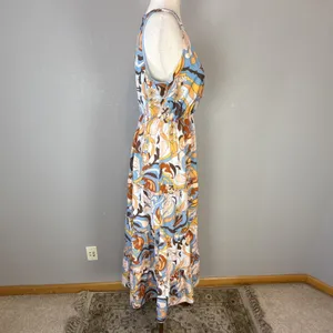 Boston‎ Proper Tiered Midi Maxi Dress Size S Sleeveless V-Neck Retro Paisley thumbnail 6