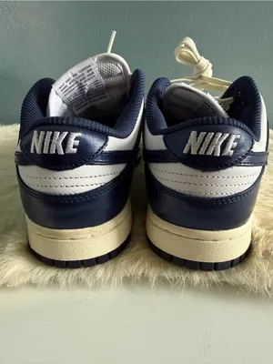 Nike Women’s Dunk Low Premium Vintage Navy White Sneakers thumbnail 6