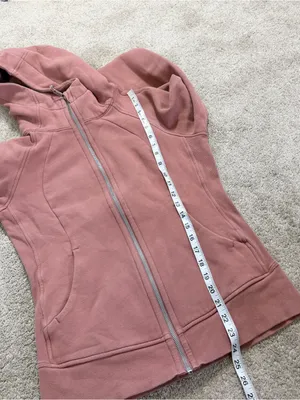 Lululemon Women’s Scuba Full Zip Hoodie Light Cotton Fleece in Pink Mauve a8 thumbnail 13