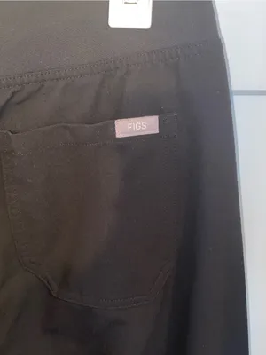 FIGS Black Scrub Pants Yoga Waistband Drawstring Technical Comfort thumbnail 7