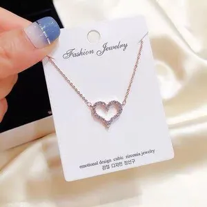 14K Rose Gold Plated Love Heart Pendant Necklace for Women thumbnail 2