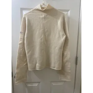 VTG Abercrombie & Fitch SWEATER Off-White Size L TURTLENECK Made in Hong Kong thumbnail 8