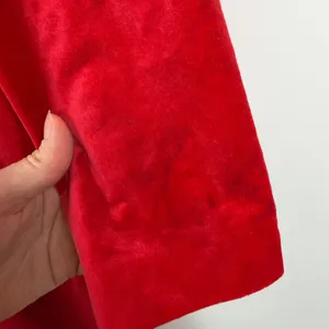J Crew Long Sleeve Shift Dress Sz 18 Red Stretch Velvet‎ Holiday Cocktail Preppy thumbnail 6