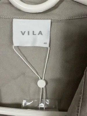 NWT Vila Vidania Gray Belted Shirt Dress MIDI 40 Front Button Spring Work Party thumbnail 4
