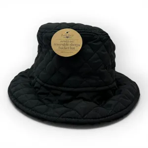 Britt’s Knits Après-Ski Reversible Quilted Sherpa Bucket Hat Black NWT thumbnail 2