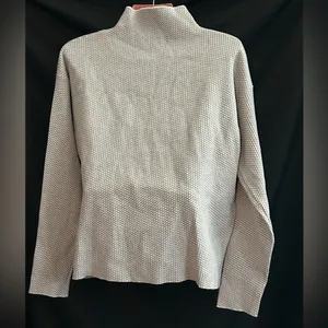 Adrienne Vittadini Heather Light Gray Textured Mock Cowl Sweater Women’s MD NWT thumbnail 2