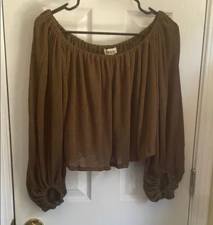 Fashion On Earth Beautiful Brown Off-Shoulder Blouse thumbnail 1
