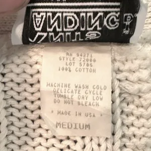 Knits Landing | M | VINTAGE 80's Cream Cable Knit Long Line Cardigan Sweater thumbnail 4