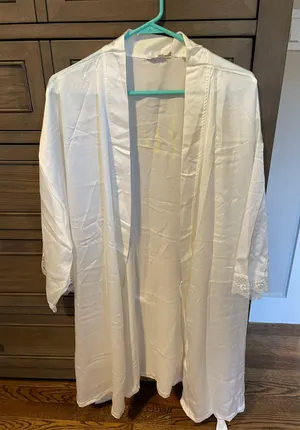 Bridal Silk Robe White Size L thumbnail 1
