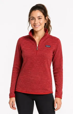 Patagonia Better Sweater 1/4 Zip Red Women’s L thumbnail 1