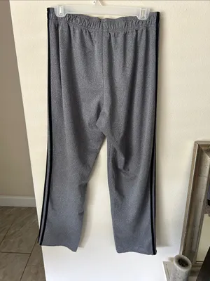 Adidas gray Y2k black Pull on sporty athletic loose straight pants M thumbnail 4