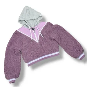 For Love &‎ Lemons Cozy Sherpa Cropped Pullover Half Zip Hoodie Purple Small thumbnail 14