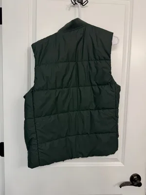 Zara Dark Green Puffer Vest Full Zip Women’s Small thumbnail 5