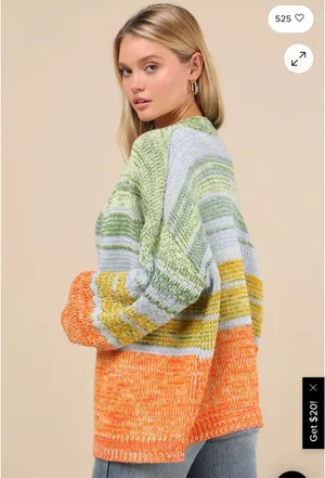 Lulus multi strip cardigan thumbnail 6