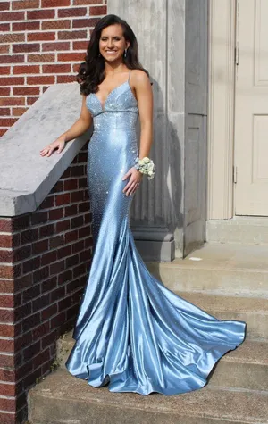 Sherri Hill Blue Gown thumbnail 1
