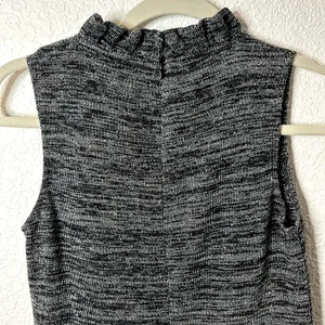 Ganni Anthropologie Pinnacle Tweed Knitted Ruffle Mock Neck Dress Medium thumbnail 11