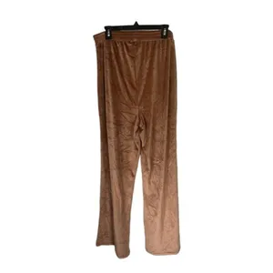 Skims Velour Velvet‎ Brown Wide Leg Lounge Pants Size Large NWOT thumbnail 6