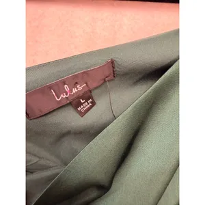 Lulus One Shoulder Dress Women Large Green Satin Ruched Cocktail Party thumbnail 4