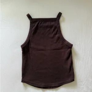 Abercrombie & Fitch Straight Neck Rib Tank Brown Small thumbnail 3
