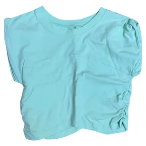 Free People Hot Shot Crossover Mint Green Ruched Short Sleeve Top thumbnail 2