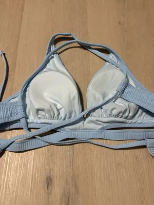 Textured Light Blue Women's Bikini Set - Stylish Two-Piece Swim thumbnail 3