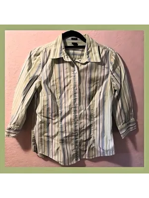 GAP Women’s‎ Striped Button Up Shirt 3/4 Sleeve Casual Blouse thumbnail 2