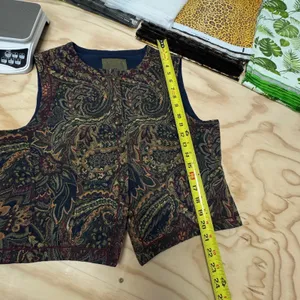 Vintage Spirits in the Pine Women's Tapestry Boho Paisley Button Vest‎ Large thumbnail 11