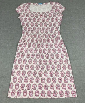 J McLaughlin Dress Womens XS Pink Floral Square Neck Fit Flare Jersey Casual thumbnail 1