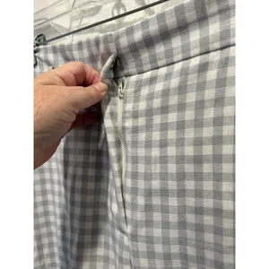Ann Taylor Blue Gingham Check Ankle Pants Womens Size 14 Stretch‎ Career Office thumbnail 3