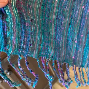 Shimmery Metallic Blue and Purple Scarf thumbnail 5