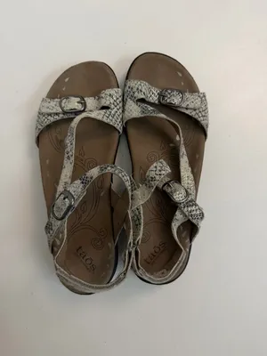 Taos Sandals Beauty Buckles Adjustable Comfort Travel Reptile Print Black Grey thumbnail 8