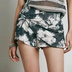 Free People Wrap Front Tie-Dye Shorts thumbnail 1
