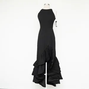 Betsy & Adam. Arielle Scuba Crepe Ruffle‎ Slit Gown. thumbnail 2