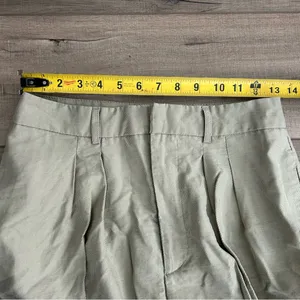 Zara High Rise Pleated Front Wide Leg Lyocell Light Sage Green Trouser Pants M thumbnail 6