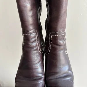 Franco Fortini Women Donna Mid-Calf Heeled Leather Boots, Y2K, Brown, Size 7.5M thumbnail 9