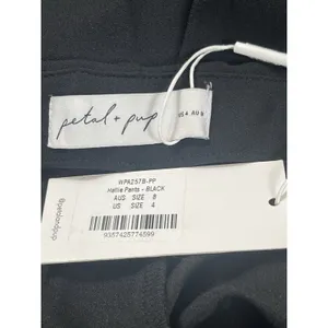 Petal & Pup Hallie Pants Black Wide Leg Slit Hem Pull On Stretch Pants 4 NWT thumbnail 6