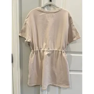 UGG Anisha French Terry Drawstring Waist Pocket Dress Small Cream Beige thumbnail 10