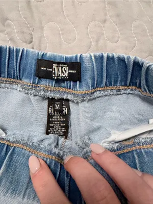 Rewash Light Blue Distressed Straight Leg Jeans thumbnail 3