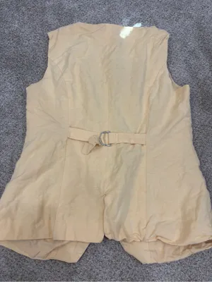 Paper Heart Linen Blend Vest and Skort Set Light Yellow Medium Linen Set thumbnail 2