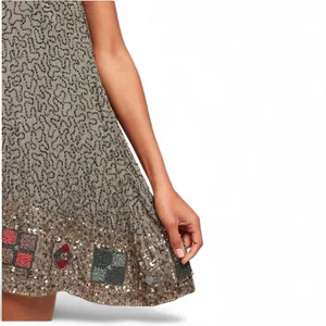 Anthro RAGA Wedding Guest Hanna Beaded & Sequin Sleeveless Dress Garden Party M thumbnail 4