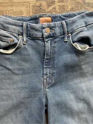 MOTHER The Roller Fray Wide Leg Jeans in Fan Favorite Sz 28 thumbnail 8