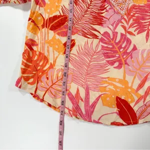 Size S Tropical Floral Bohemian Peasant Style Blouse With Tassels thumbnail 13