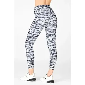 Fabletics small black and white abstract print 7/8 leggings thumbnail 4