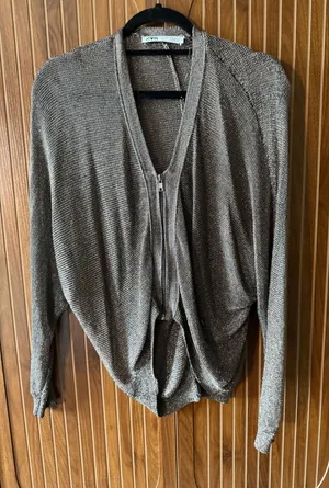 Zara copper mesh zipper top thumbnail 1
