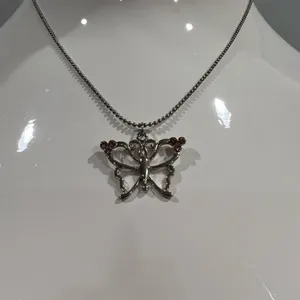 Necklace with Butterfly Pendant Silver thumbnail 3