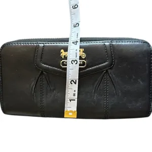 Coach Madison Leather Accordion Wallet in Black thumbnail 7