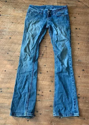 Miss Me distressed bling rhinestone size 26 western bootcut jeans thumbnail 1